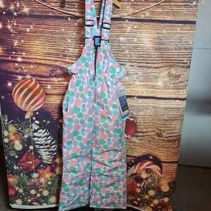 NWT Iceburg Colorful Snow Bibs Girls Size 7/8